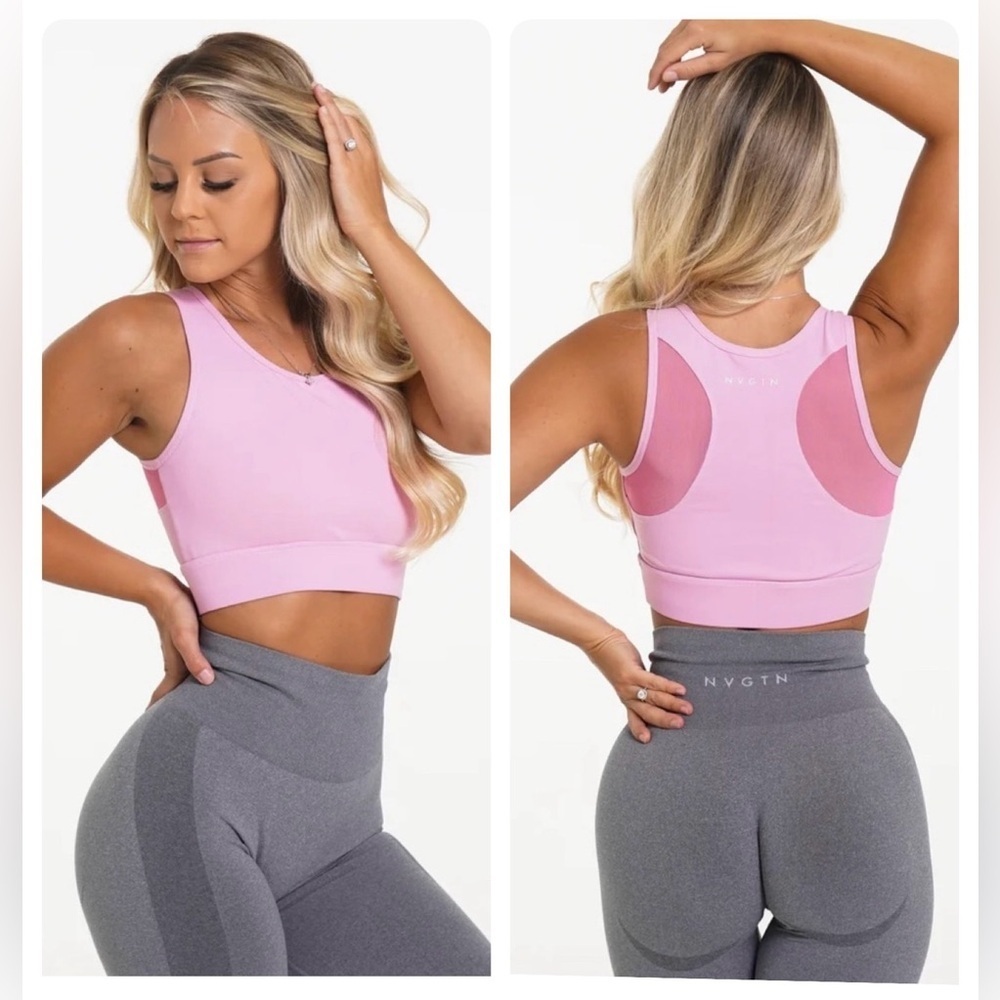 NVGTN Pink Lush Mesh Sports Bra XS